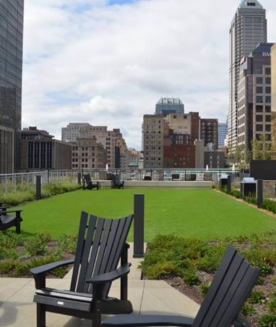 Green artificial grass
