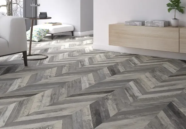 Grey Chevron Flooring
