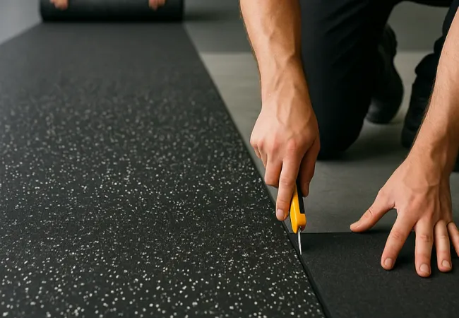 Gym Flooring Cutting