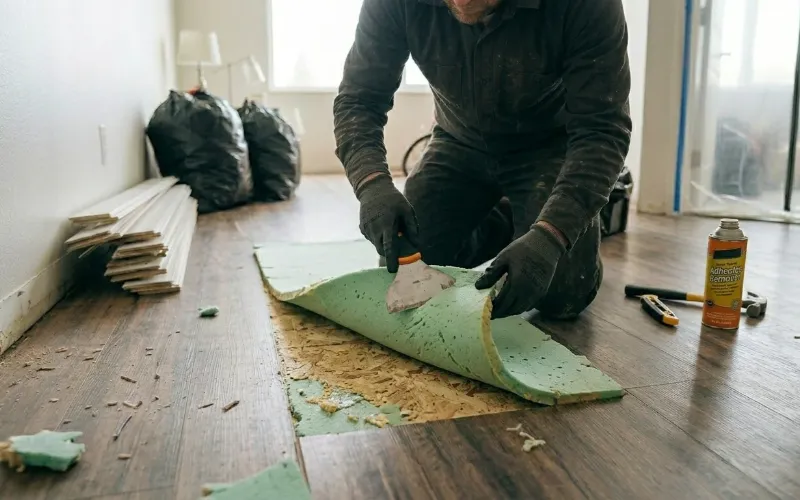 Remove Underlayment