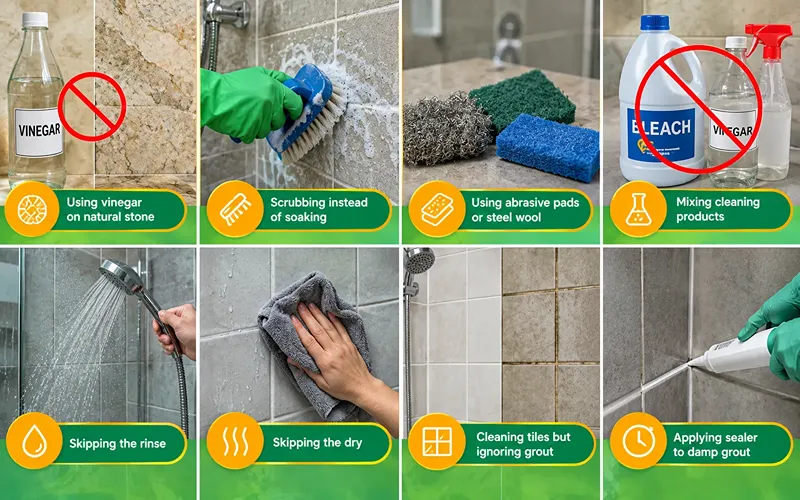 Common Mistakes to Avoid When Cleaning Shower Tiles