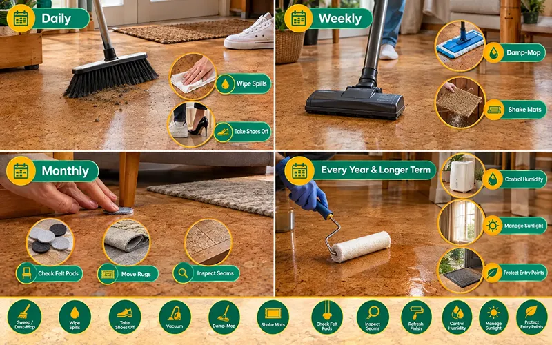 Daily and Long-Term Care for Cork Floors