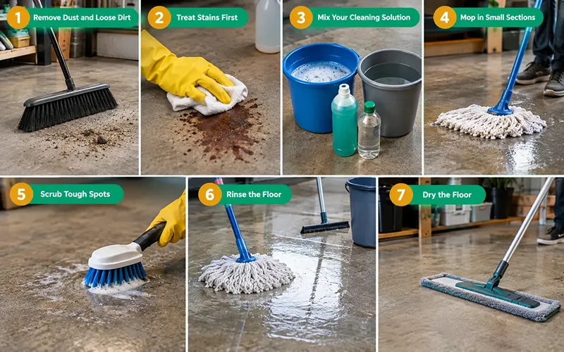 How to Clean Concrete Floors Step by Step