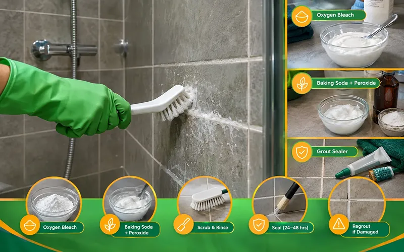 How to Clean Grout Between Shower Tiles