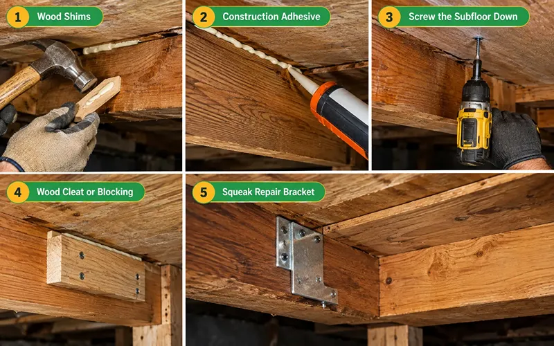 How to Fix Squeaky Floors From Below