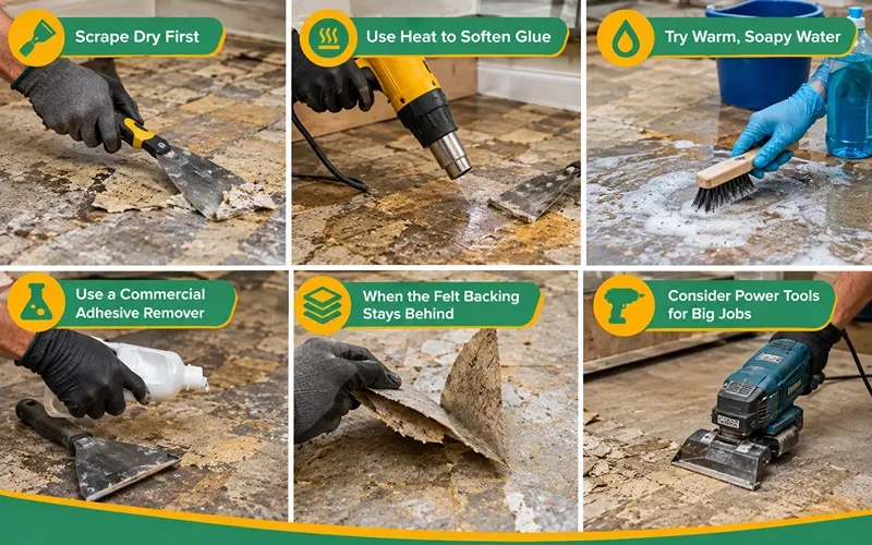 How to Remove Adhesive or Stubborn Sections