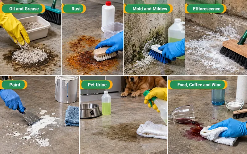 How to Remove Common Stains from Concrete Floors