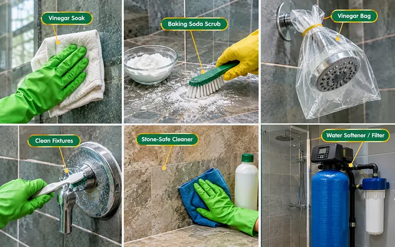 How to Remove Hard Water Stains from Shower Tiles