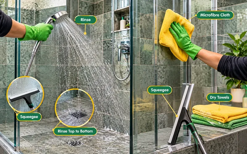 Rinse and Dry the Tiles
