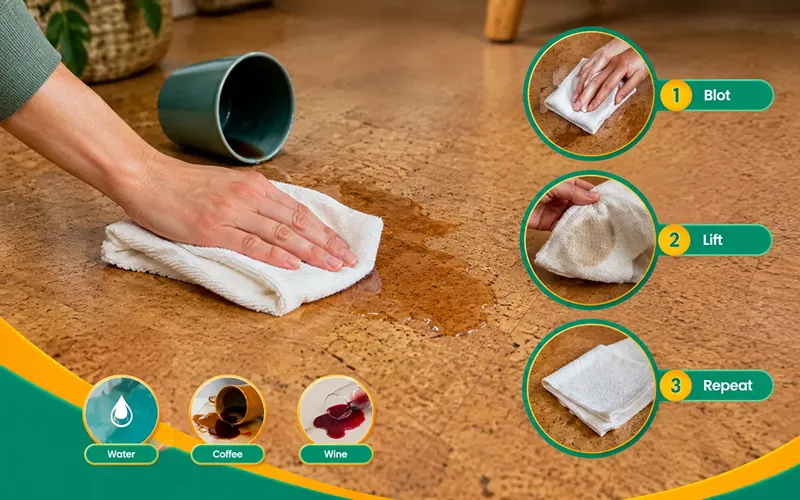 Stain and Spill Removal on Cork Floors