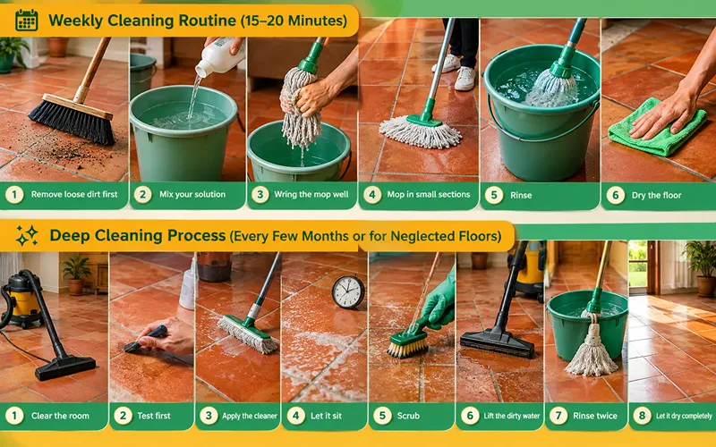 How to Clean Terracotta Tiles Step-by-Step