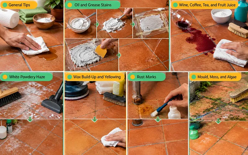 How to Remove Stubborn Stains From Terracotta Tiles